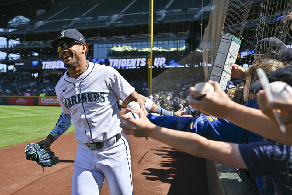 Mariners superstar Julio Rodriguez has been struggling offensively in 2024. (Photo by Alika Jenner/Getty Images)