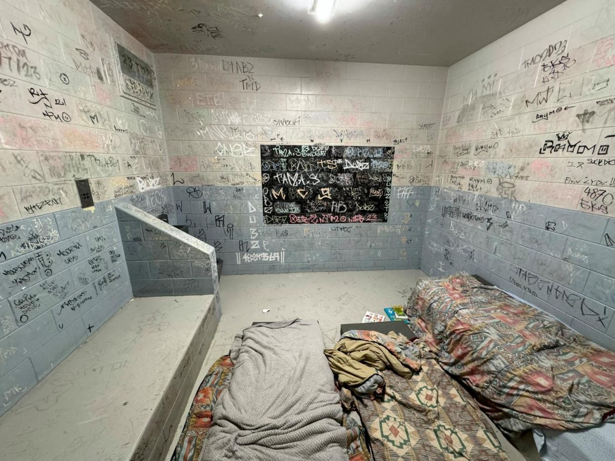 <span>Accommodation cells in a boys’ unit, taken from the Cairns and Murgon watch houses inspection report.</span><span>Photograph: Queensland Ombudsman</span>