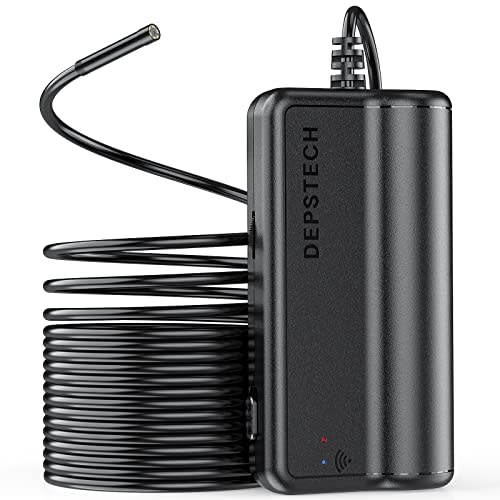 Wireless Endoscope Camera, DEPSTECH 5.5mm WiFi Borescope with 2200 mAh Battery, 1080P HD Semi-R…