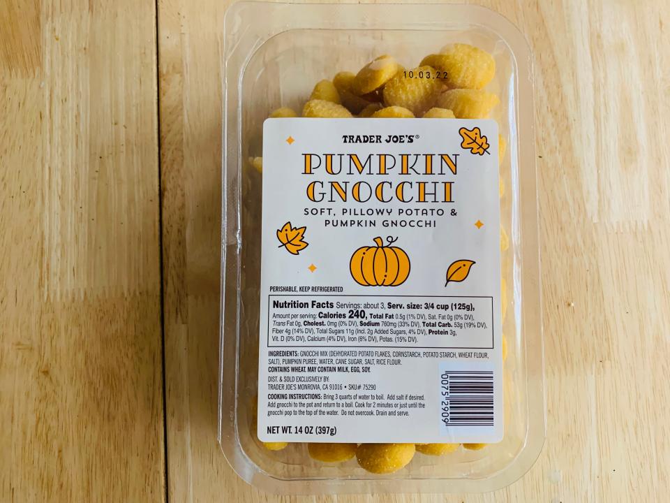 Trader Joe's pumpkin gnocchi