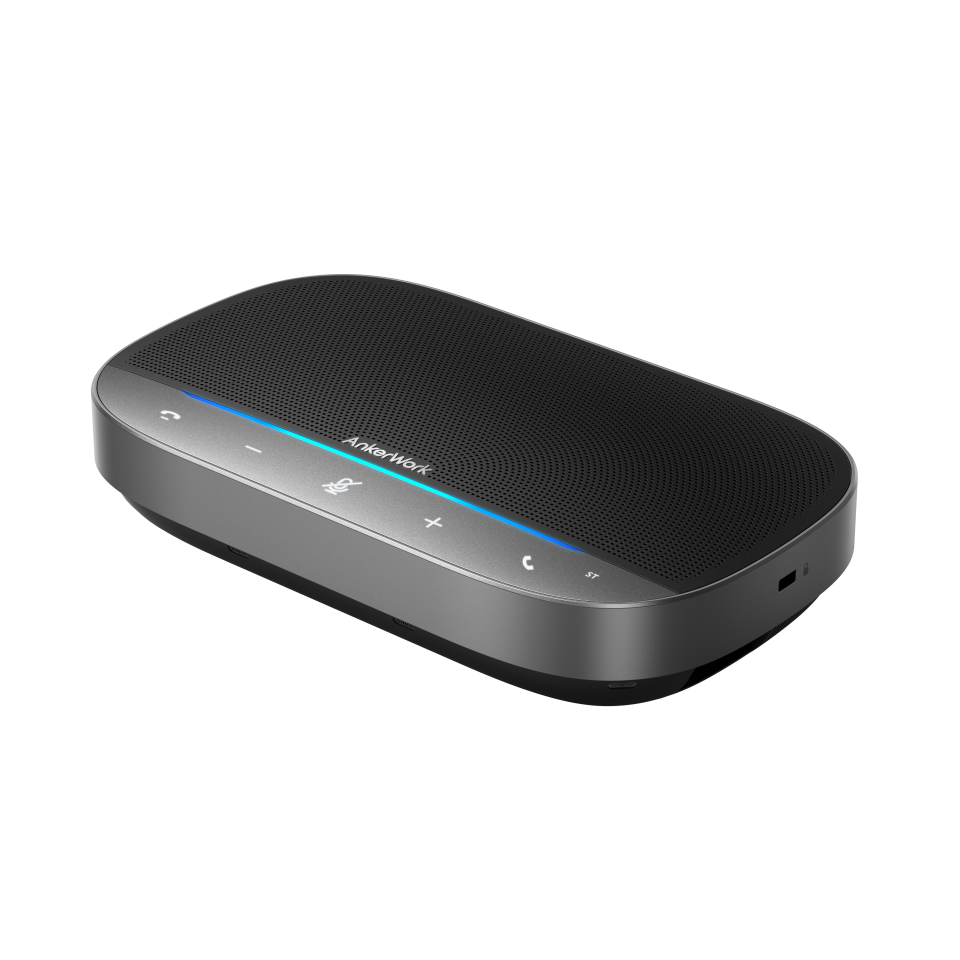 An AnkerWork speakerphone.