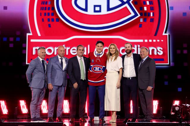 <p>Bruce Bennett/Getty</p> Céline Dion attends the 2024 Upper Deck NHL Draft in Las Vegas on June 28, 2024