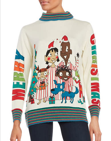 The Family Elf Ugly Christmas Sweater is quite colorful! (Lord & Taylor)