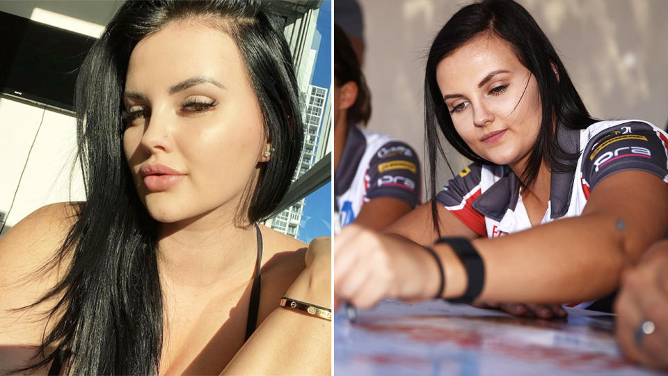 Renee Gracie, pictured here on Instagram and in V8 Supercars.