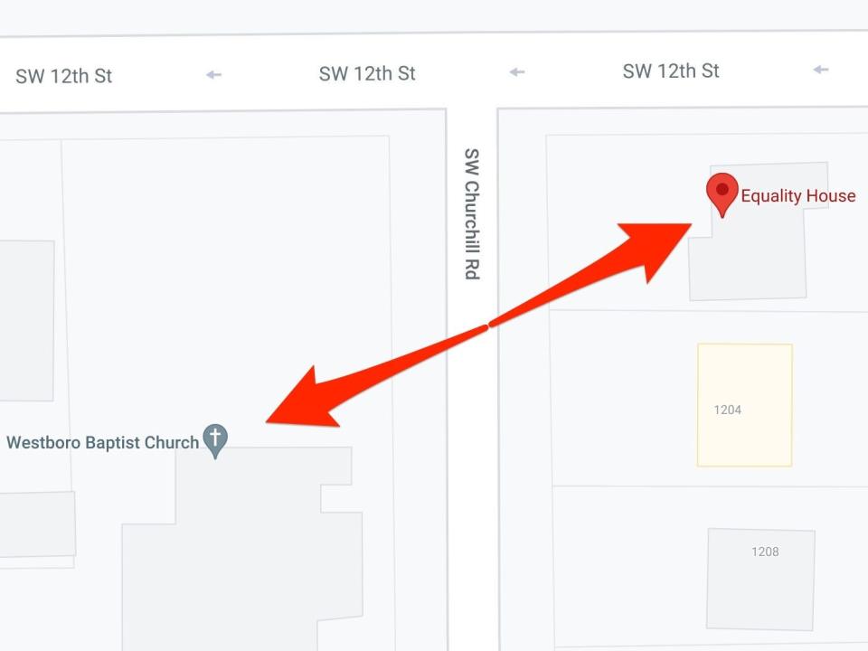 Westboro Baptist Church Equality House Google Maps skitched