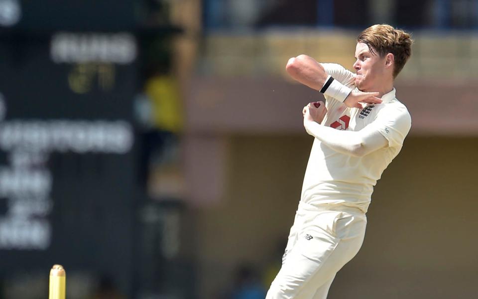 Sam Curran bowling for England