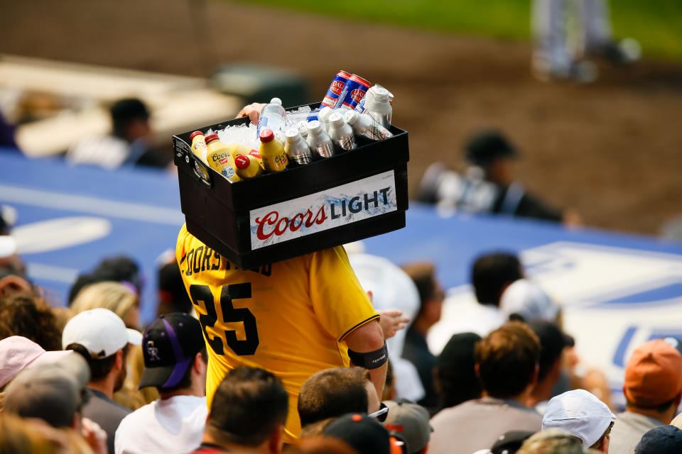 DENVER, CO - SEPTEMBER 4:  A beer vendor walks the lower bowl during a Colorado Rockies game against the San Francisco Giants at Coors Field on September 4, 2017 in Denver, Colorado. (Photo by Justin Edmonds/Getty Images)