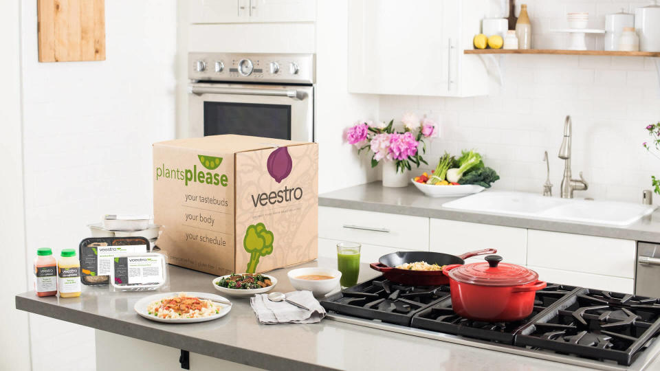<p><span>Veestro is one of the </span>best prepared meal delivery services <span>providing organic and vegan ingredients straight to your door. The best part is, all you need to do is heat your meal. </span></p> <p><b>How Much Does Veestro Delivery Cost? </b>Starting at<span> $9.90 per meal, with 30-meals prepaid </span></p> <p><b>Is Veestro Delivery Worth It? </b><span>If you don’t cook and would like nutritious meals delivered, Veestro is worth it.</span></p> <p><b>Who Is Veestro Best For?</b></p> <ul> <li><span>Best for organic options</span></li> <li><span>Best for heat-and-serve options</span></li> <li><span>Skip if you’re on a tight budget because you have to purchase at least 30 meals to get a price break. </span></li> </ul> <p><em><strong>Learn About: <a href="https://www.gobankingrates.com/saving-money/food/cheap-healthy-frozen-foods/?utm_campaign=1013201&utm_source=yahoo.com&utm_content=22" rel="nofollow noopener" target="_blank" data-ylk="slk:25 Cheap Frozen Foods That Are Actually Good for You" class="link ">25 Cheap Frozen Foods That Are Actually Good for You</a></strong></em></p>