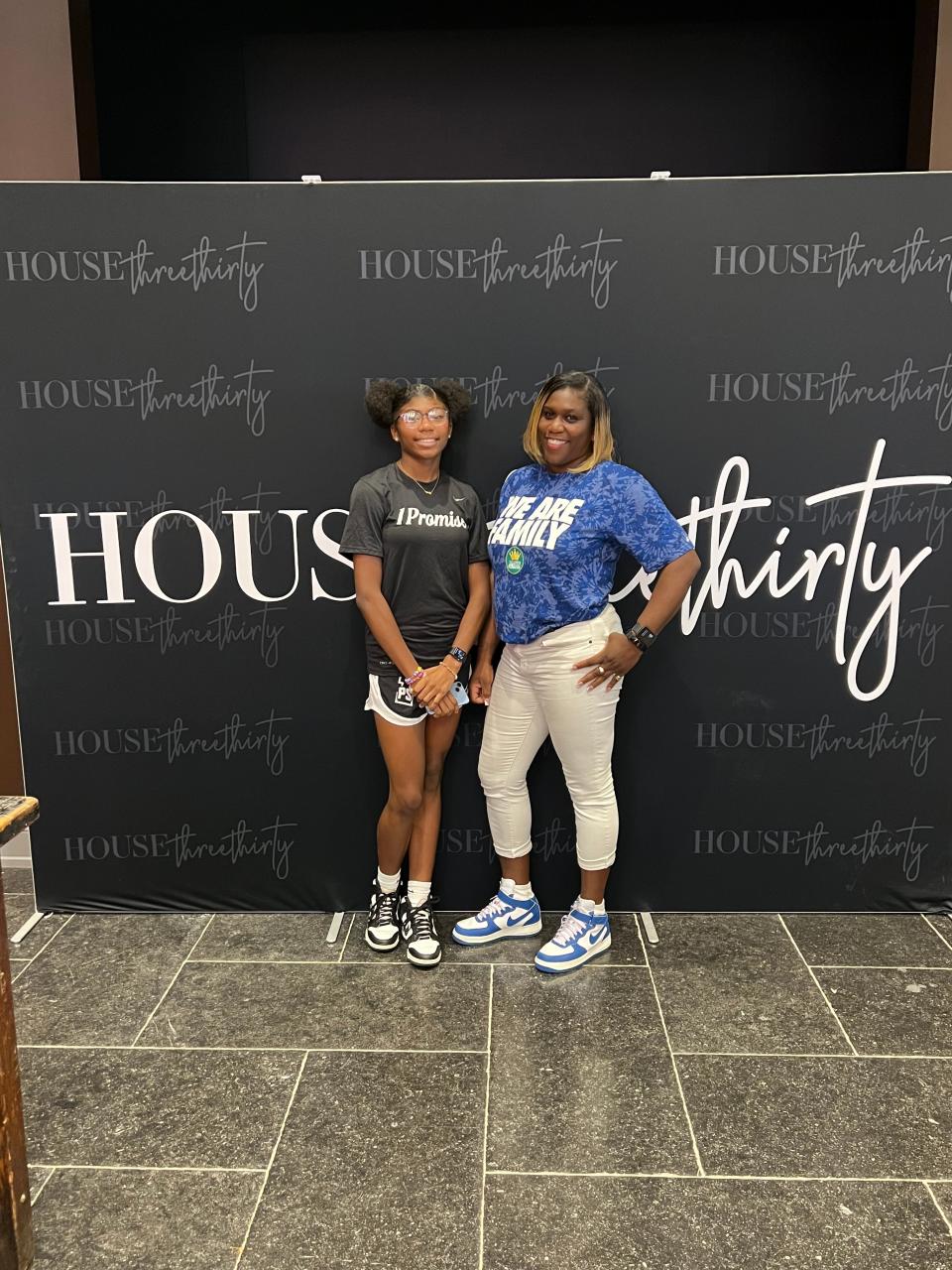 Miniya Mitchell and her mother, Daquita Cummings, at House Three Thirty in Akron.