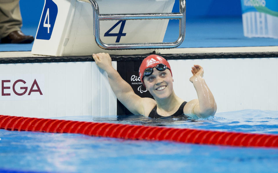 Five-time Paralympic gold medallist Ellie Simmonds carried Great Britain's flag in the Tokyo 2020 Opening Ceremony (Picture: OnEdition)