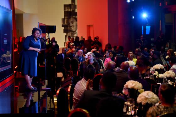 Stacey Abrams speaks onstage during TIME’s <em>Honoring The March: An Impact Family Dinner</em> at The National Center for Civil and Human Rights in Atlanta, Georgia, on Aug. 10, 2023.<span class="copyright">Derek White/Getty Images for TIME</span>