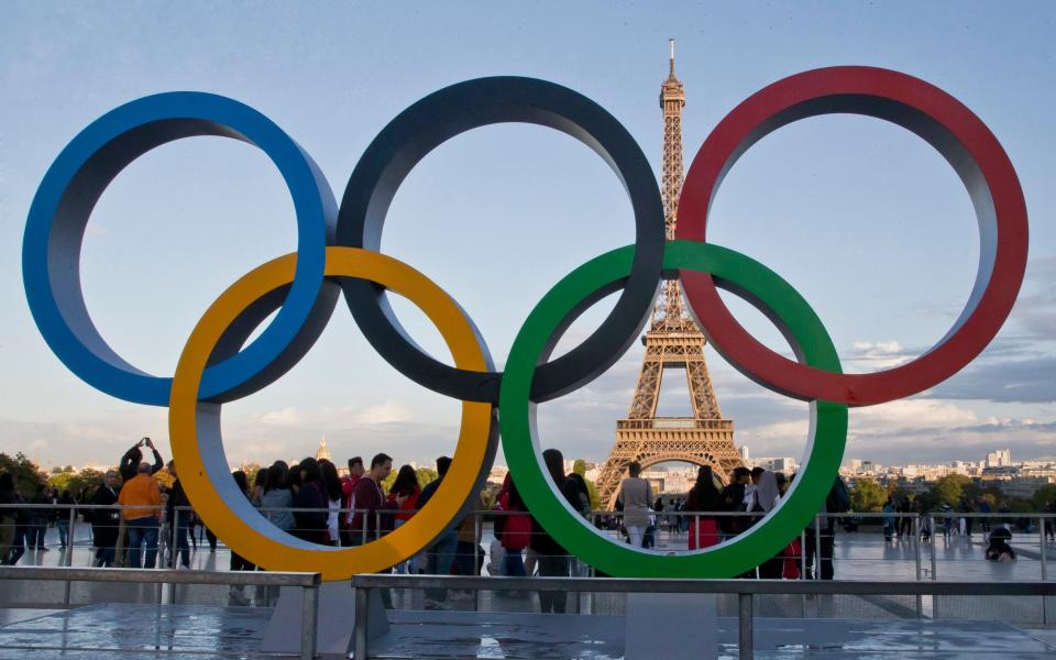 The Olympic rings are set up in Paris - Paris 2024 Olympics: When will the next Summer Games take place?