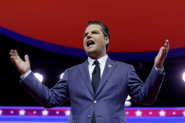 matt-gaetz-wine-attack.jpg Conservatives Attend The Annual CPAC Event - Credit: Anna Moneymaker/Getty Images