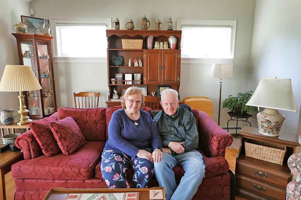 Retirees Kathy and Larry Lavery have downsized from their Milton home to a smaller home in the Villages at Weathervane, South Weymouth. Thursday, Aug. 25, 2022.