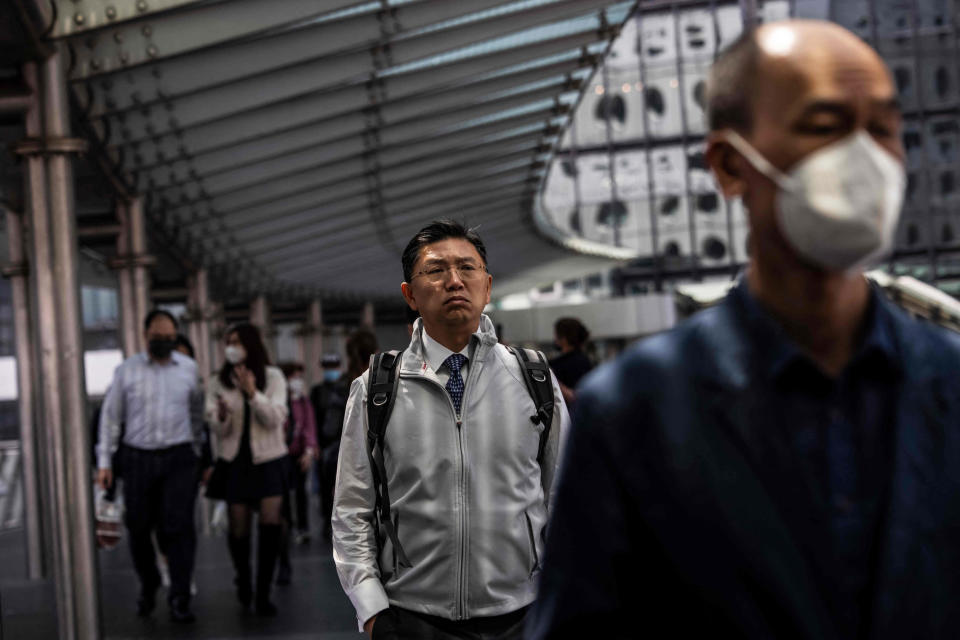 Hong kongers will finally be able to leave home without a face mask from March 1, 2023, nearly 1,000 days after the pandemic mandate was imposed. (Isaac Lawrence / AFP - Getty Images)