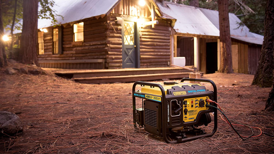 This Champion inverter generator is quiet and lightweight, so much so that you can bring it with you on a camping trip.