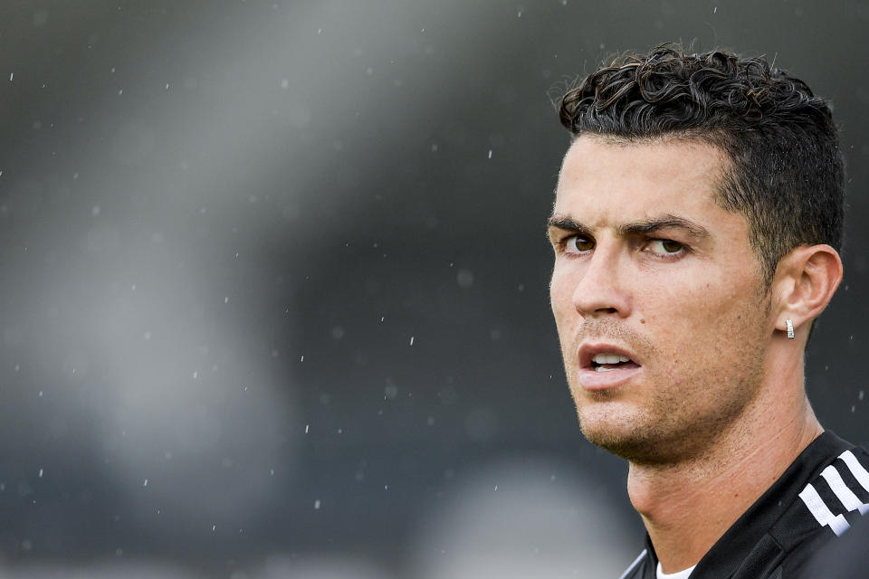 TURIN, ITALY - AUGUST 19: Juventus player Cristiano Ronaldo during a training session at JTC on August 19, 2019 in Turin, Italy. (Photo by Daniele Badolato - Juventus FC/Juventus FC via Getty Images)