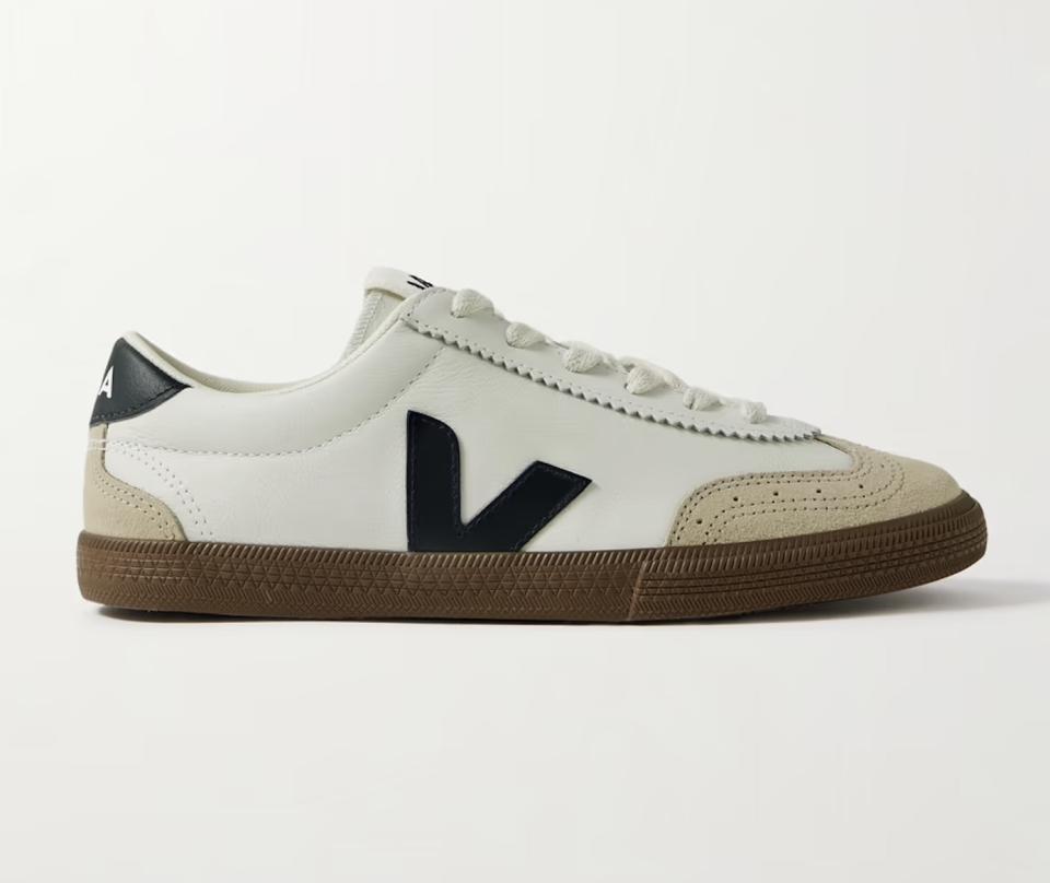 VEJA Volley suede-trimmed leather sneakers