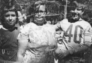 My sister Pam, mom and me during my early years of following sports.