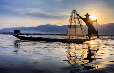 A fisherman on Inle Lake - Credit: getty