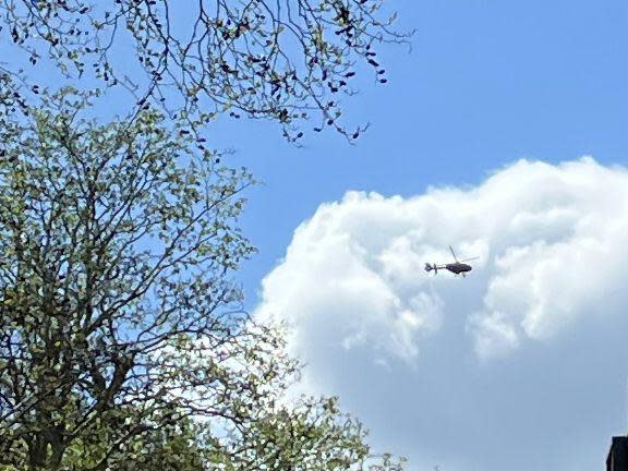 Oxford Mail: A helicopter circles over the Osney Mead area of Oxford