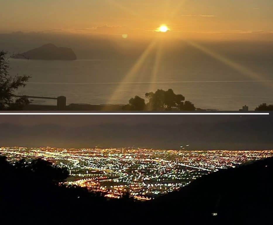 ▲呼啦莊園營地白天可眺望龜山島及烏石港，夜晚能賞夜景。(圖/呼啦莊園提供)