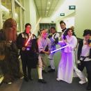 <p>If you expected that Cuoco would be dressed as Princess Leia, you’d be wrong. The actress rocked her best <a rel="nofollow noopener" href="https://www.instagram.com/p/8aD7FjuWZ-/?utm_source=ig_embed" target="_blank" data-ylk="slk:Luke Skywalker costume;elm:context_link;itc:0;sec:content-canvas" class="link ">Luke Skywalker costume</a> for a 2015 charity event. (Photo: Kaley Cuoco via Instagram) <br><br></p>