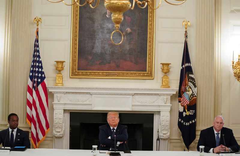 U.S. President Trump hosts roundtable with law enforcement at the White House in Washington