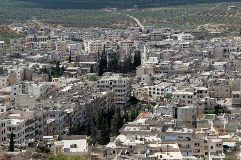 Ariha in Idlib province on May 29, 2015, a day after the city was seized by a rebel coalition led by Al-Qaeda's Syria franchise