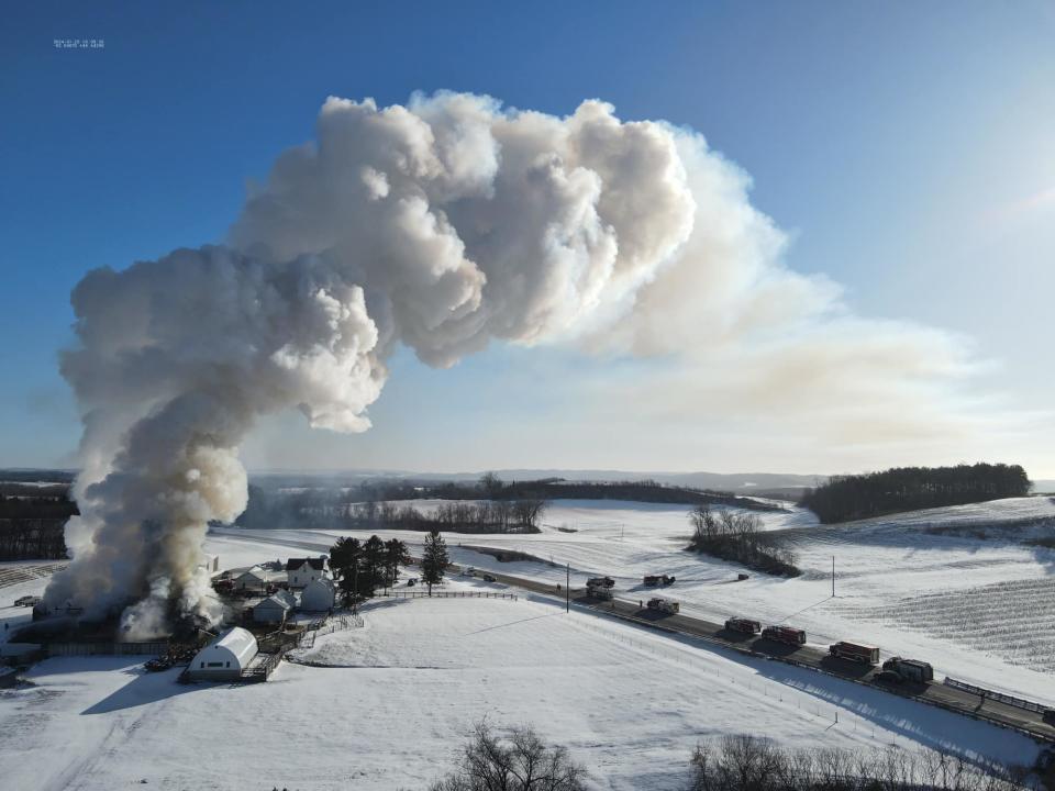 'Large' 2-story barn in Wisconsin catches fire, several cattle die