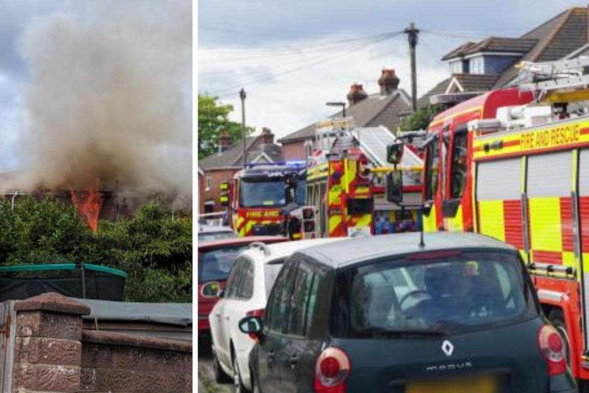 Fire crews at the scene and flames coming from house <i>(Image: Laura Corkindale)</i>