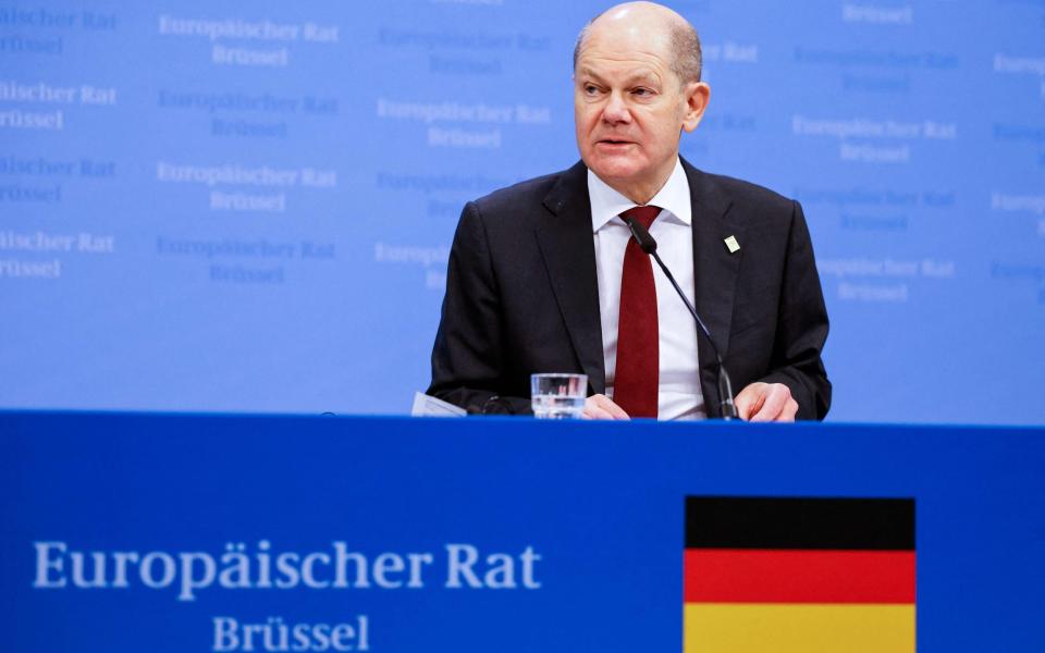 Germany's chancellor Olaf Scholz in Brussels - LUDOVIC MARIN/AFP via Getty Images