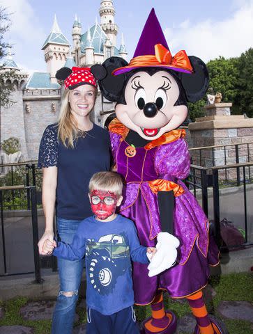 Scott Brinegar/Disneyland Resort/Getty Reese Witherspoon, her son and Minnie Mouse