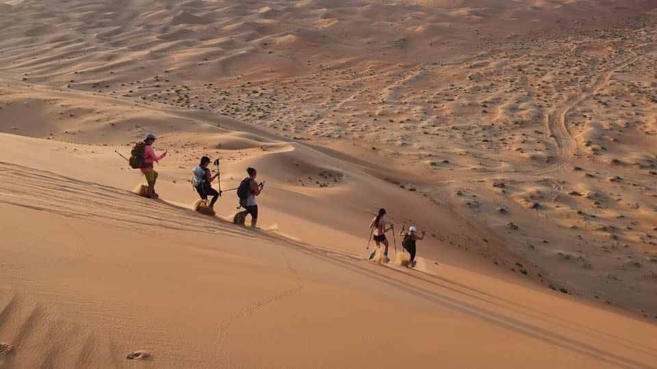 UAE Trekkers’ hikes include a sunset trek across the Liwa desert in Abu Dhabi, a location used in “Dune Part Two.” - UAETrekkers FZ LLC