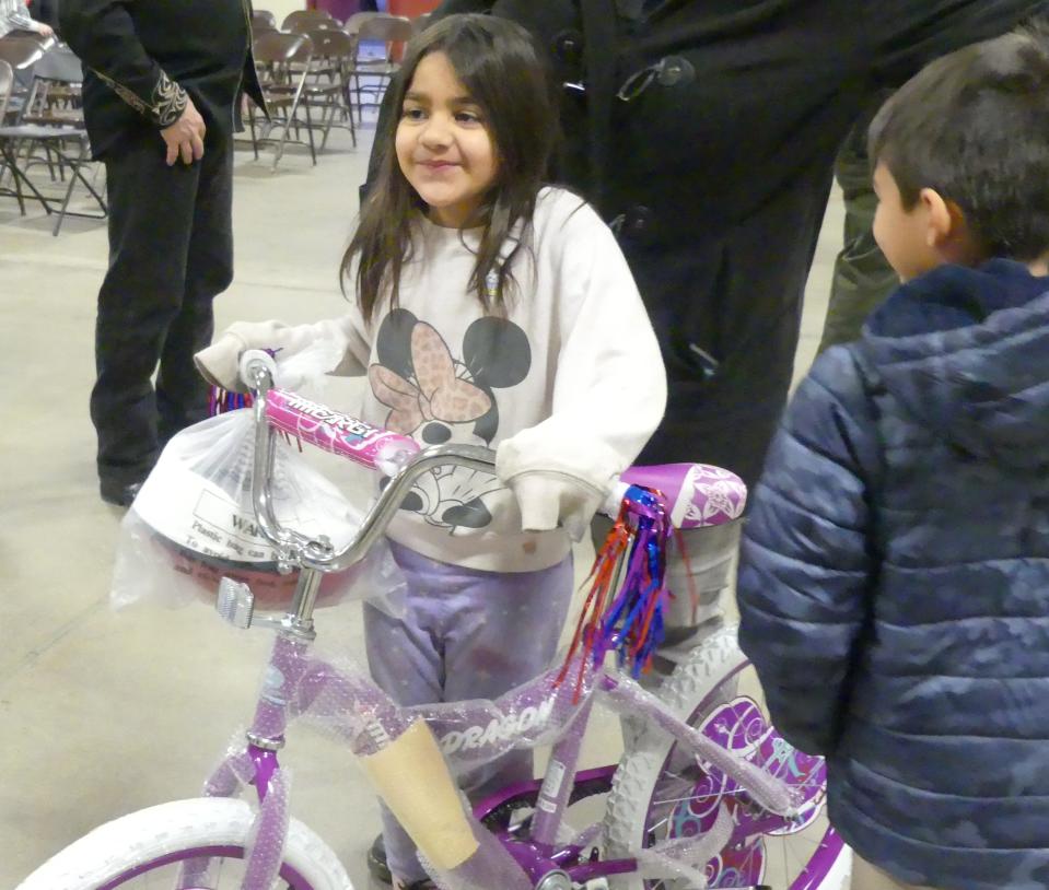Over 150 children received a new bike during the 19th annual Doris Davies Memorial Bicycle Giveaway on Wednesday at the San Bernardino County Fairgrounds in Victorville.