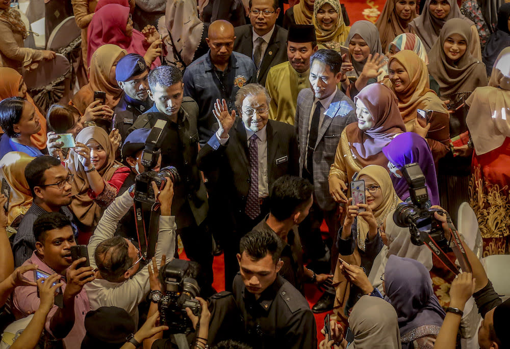 Prime Minister Tun Dr Mahathir Mohamad attends the Prime Minister’s Department Hari Raya Aidilfitri open house in Putrajaya June 20, 2019. — Picture by Firdaus Latif