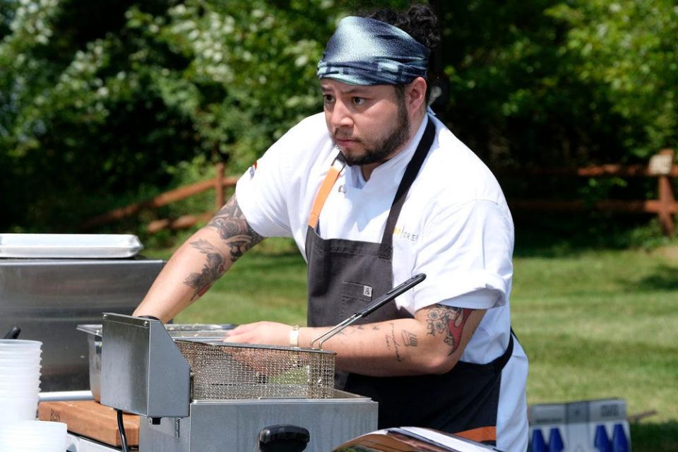 "Top Chef: Wisconsin" contestant Kenny Nguyen served the least-favorite dish at the cheese festival Elimination Challenge, sending the chef packing his knives.