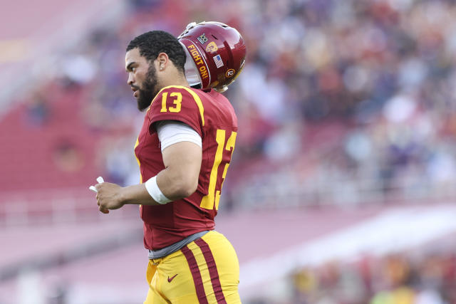 USC QB Caleb Williams leaves Washington dizzy with dazzling spin move - Yahoo Sports