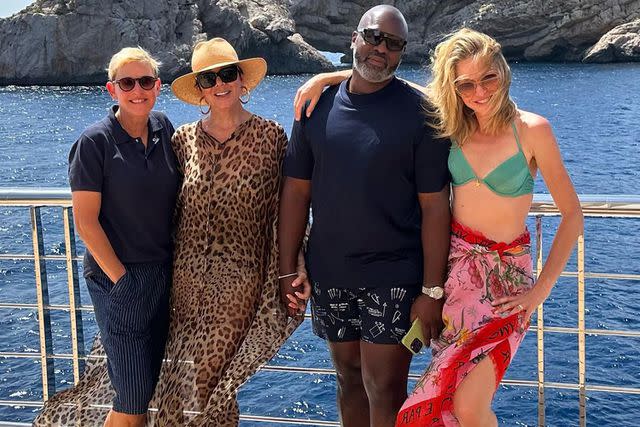 <p>Kris Jenner/Instagram</p> Ellen Degeneres, Kris Jenner, Corey Gamble and Portia de Rossi on vacation together