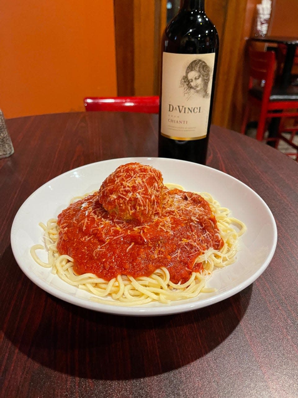 That's one big meatball! Caffe DaVinci makes most of its food from scratch, including this classic Italian favorite.
