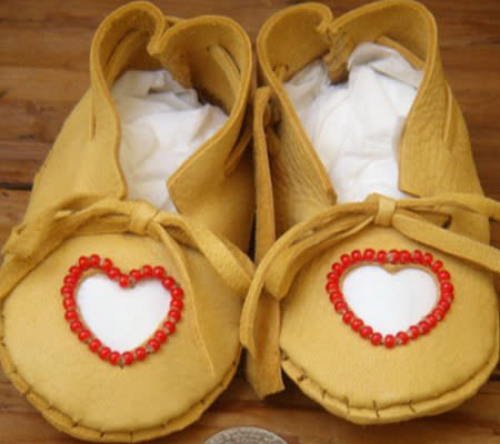 <div class="caption-credit"> Photo by: Elk Stalker</div><b>Heart Baby Moccasins</b> <br> I am a HUGE fan of baby moccasins. And these handmade ones with little heart cutouts and red seed bead hearts are just too cute for words. <br> <i><a href="http://www.disneybaby.com/blog/wear-your-heart-on-your-sleeve-20-adorable-handmade-heart-accessories/#slide6" rel="nofollow noopener" target="_blank" data-ylk="slk:Get it here;elm:context_link;itc:0;sec:content-canvas" class="link ">Get it here</a></i> <br> <b><i><a href="http://www.disneybaby.com/blog/24-healthy-valentines-day-treats-2/?cmp=ELP|dbaby|lp|YahooShine|Main||020613||20AdorableHandmadeHeartAccessories|famE|||" rel="nofollow noopener" target="_blank" data-ylk="slk:Related: 24 healthy Valentine's Day treats that say "I love you";elm:context_link;itc:0;sec:content-canvas" class="link ">Related: 24 healthy Valentine's Day treats that say "I love you"</a></i></b>