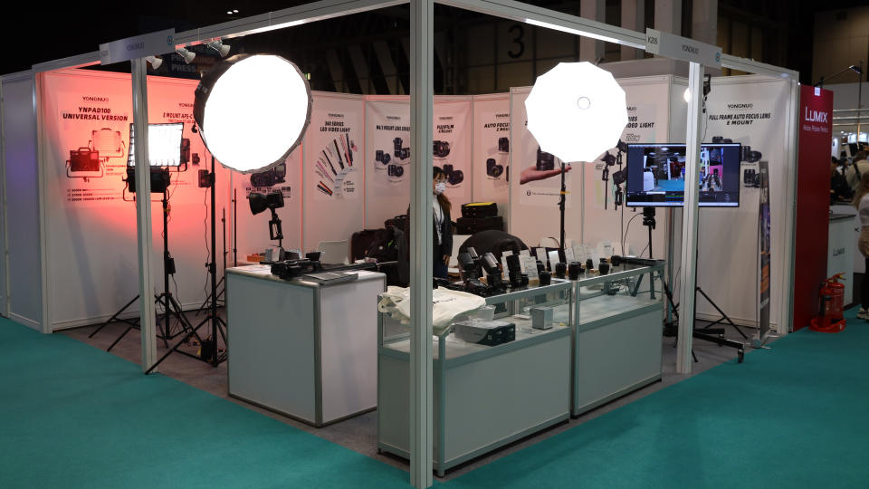 Photo of the Yongnuo stand at tps 2024 stand at The Photography Show 2024