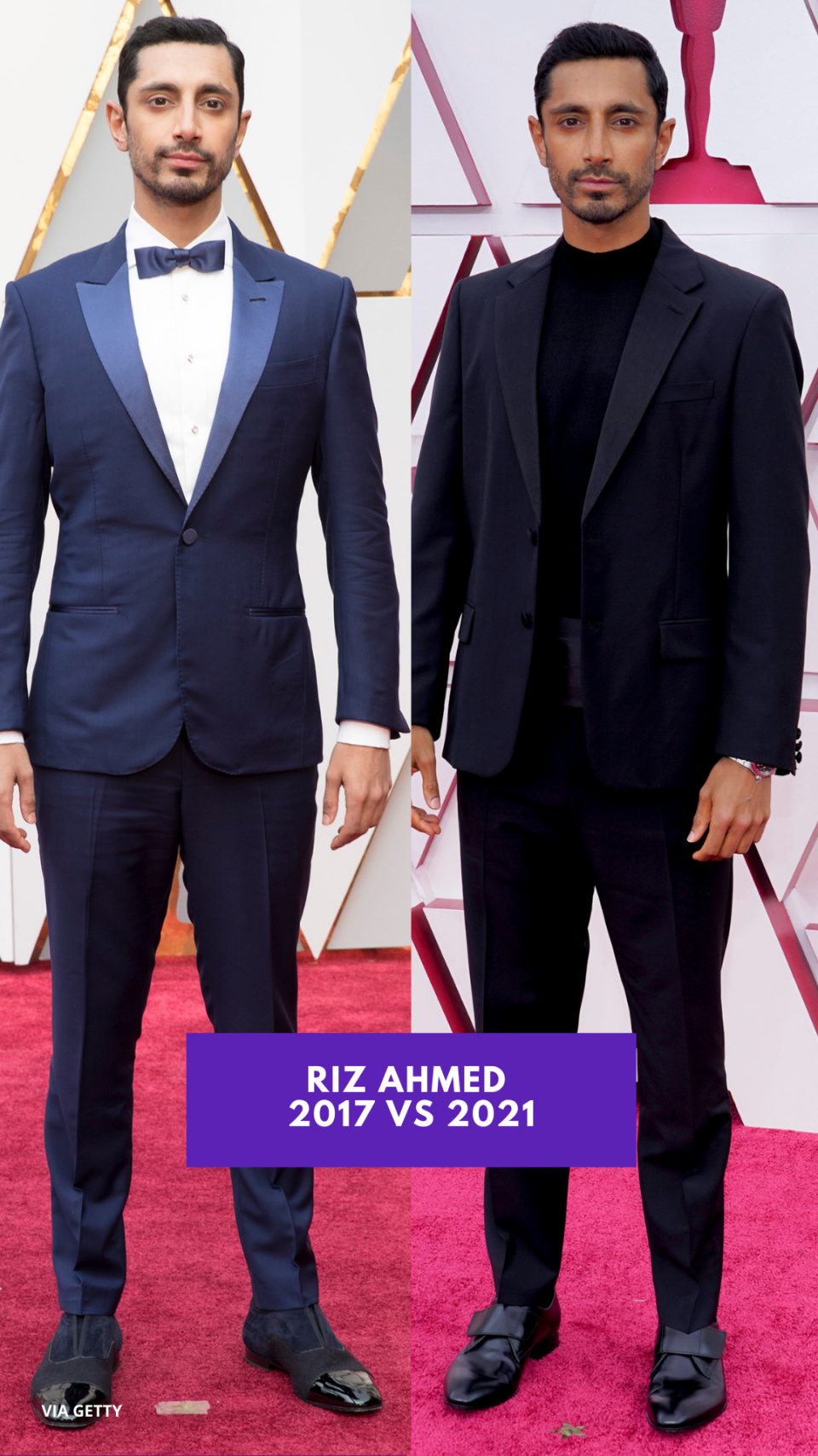 RIZ AHMED (2017 vs 2021) 奧斯卡紅地毯今昔對比