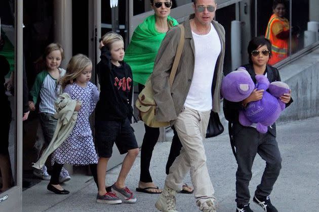 Brad Pitt, Angelina Jolie et leurs enfants Vivienne, Knox, Maddox, Shiloh, Pax et Zahara