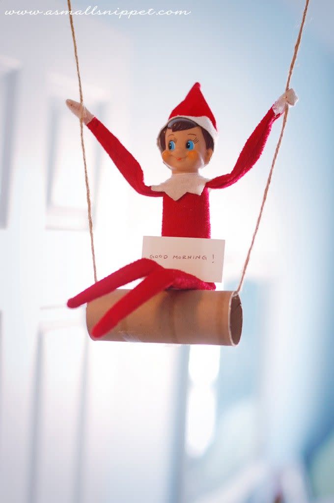 37) Easy Elf on the Shelf Swing Idea