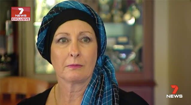 Kathryn has had to return to work despite having cancer.  Source: 7News