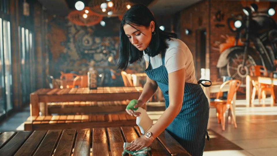 Stock image of restaurant worker