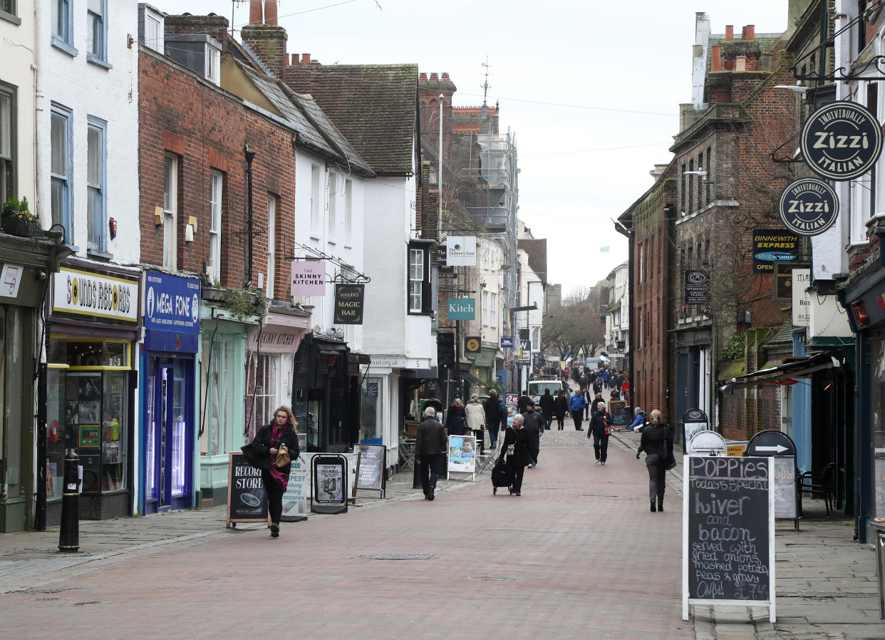 The High Street in Canterbury, Kent