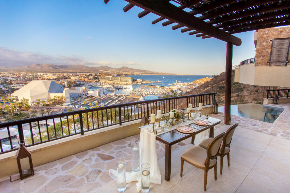 Private romantic dinning option at the Casa Bella Vista.<p>Courtesy of Waldorf Astoria Los Cabos Pedregal</p>