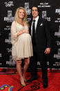 LAS VEGAS, NV - JUNE 20: Matt Moulson of the New York Islanders arrives with wife Alicia Blackman before the 2012 NHL Awards at the Encore Theater at the Wynn Las Vegas on June 20, 2012 in Las Vegas, Nevada. (Photo by Bruce Bennett/Getty Images)